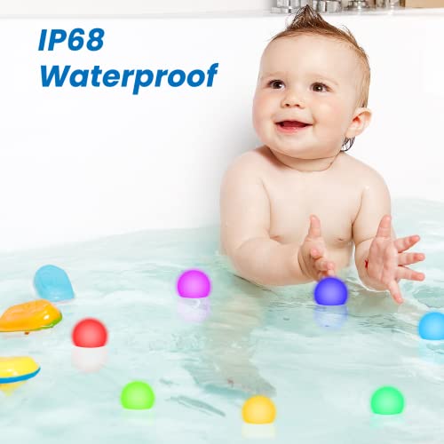 Floating Pool Lights, Christmas Lights Outdoor 8 Pack IP68 Waterproof with 16 Colors, Hanging Lights with Timer/Remote, Christmas Ornaments for Party, Holiday, Patio, Garden,Bathtub, Backyard