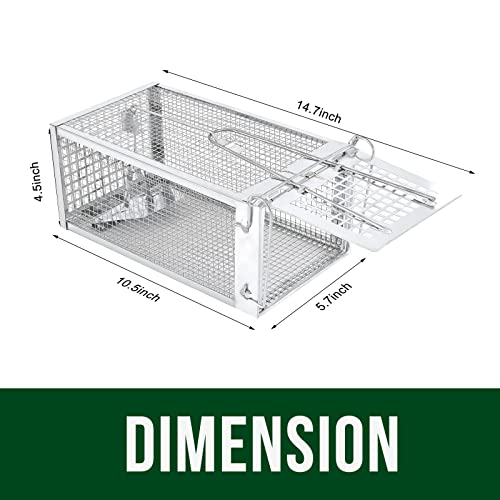 Garsum Humane Mouse Trap, Squirrel Trap, Live Animal Trap, Rodent Cage Catch Mice, Squirrels, Chipmunks, Hamsters for Indoor and Outdoor, Catch and Release, 1 Trap