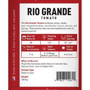 Rio Grande Tomato Seeds for Planting Heirloom Non-GMO Seeds for Home Garden Vegetables Makes a Great Gift for Gardening by Gardeners Basics