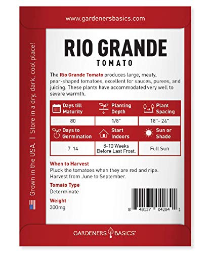 Rio Grande Tomato Seeds for Planting Heirloom Non-GMO Seeds for Home Garden Vegetables Makes a Great Gift for Gardening by Gardeners Basics