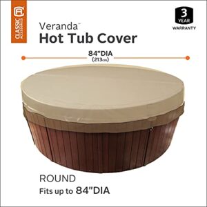 Classic Accessories Veranda Water-Resistant 84 Inch Round Hot Tub Cover, Patio Furniture Covers