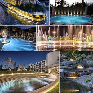 JSN&PC LED Underwater Lights 24W Warm White Color Pond Light for Party Swimming Pool Home Garden Fountain Water Rockery Grass Land