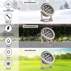 JSN&PC LED Underwater Lights 24W Warm White Color Pond Light for Party Swimming Pool Home Garden Fountain Water Rockery Grass Land