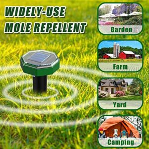 Solar Mole Repellent 12 Pack,Gopher Repellent Ultrasonic Waterproof for Outdoor Garden Lawn Yard Get Rid of Gophers, Moles, Groundhogs，Voles