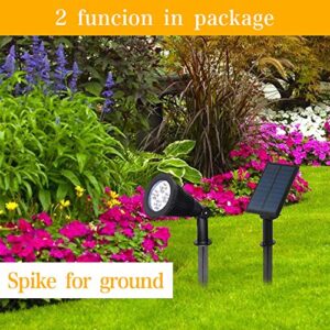 YINGHAO Solar Spot Lights Outdoor Separated Panel and Light 10ft Cable, 2 Installations Waterproof Solar Landscape Light, Auto On/Off for Yard Garden Flag Pole Wall Pathway, Cool White 2 Pack