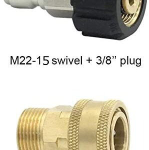 Twinkle Star Pressure Washer Adapter Set Quick Connect Kit, M22 15mm, TWIS292