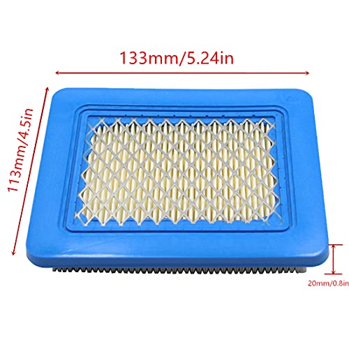 2 Pack 491588S Air Filter for BS 491588 399959 4942245 4915885 3.5-6.5 HP Quantum Engines, Lawn Mower Air Filter