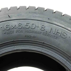 Set of 2 16x6.50-8 16-6.50-8 Turf Tires 4 Ply Tubeless Garden Tractor Lawn mower