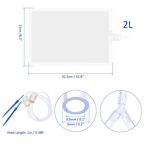 M METERXITY 1 Pack Plant Drip Bag - Plants Drip Irrigation, Automatic Drop Watering Adjustable Valve, Apply to Outdoor/Garden (2L, Clear)