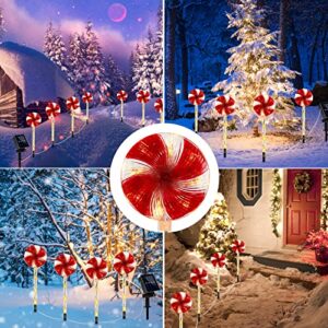 Mukum Christmas Pathway Lights Outdoor 4 Pack 15" 44 LED Solar Candy Cane Lights Outdoor Pathway with 3 Lighting Modes Outside Christmas Decorations for Walkway, Patio, Yard, Garden