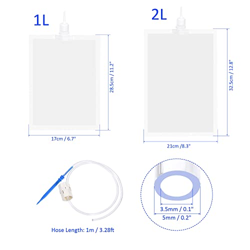 M METERXITY 1 Set Plant Drip Bag - Plants Drip Irrigation, Automatic Watering Adjustable Valve, Apply to Outdoor/Garden (1L/2L, Clear)