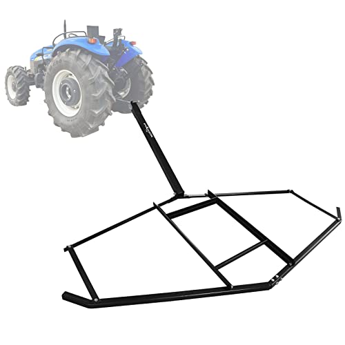 PINGDIR Leveling Landscape rake 74”Width 39" Length Driveway Drag ramp Grader Harrow Heavy Duty Steel Gravel Leveler Tools with 2 Adjustable Bars for ATV,UTV,Garden Lawn Tractors with Pin Style Hitch