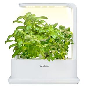 ivation 3-pod indoor hydroponics growing system kit with led grow light, herb garden planter for herbs, vegetables, plants flowers and fruit
