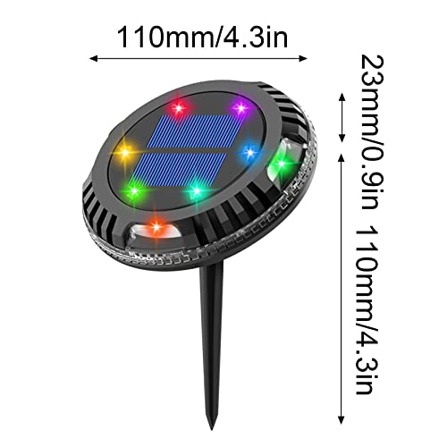 Led Solar Power Buried Light-Waterproof Under Ground Lamp Outdoor Way Garden Deckcolor,Easy to Install,Perfect Lights for Your Front Road, Garden (B Coloured Light)