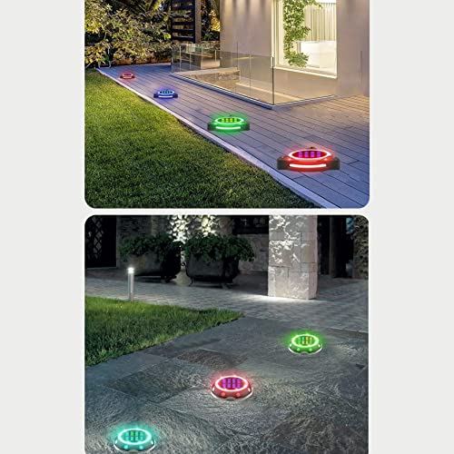 Led Solar Power Buried Light-Waterproof Under Ground Lamp Outdoor Way Garden Deckcolor,Easy to Install,Perfect Lights for Your Front Road, Garden (B Coloured Light)