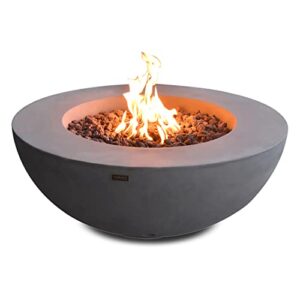 elementi outdoor fire table propane fire pit garden fireplaces 45,000btu firepit patio round fire bowl with 13.2lbs lava rocks ,elementi lunar bowl series, garden coffee table,grey