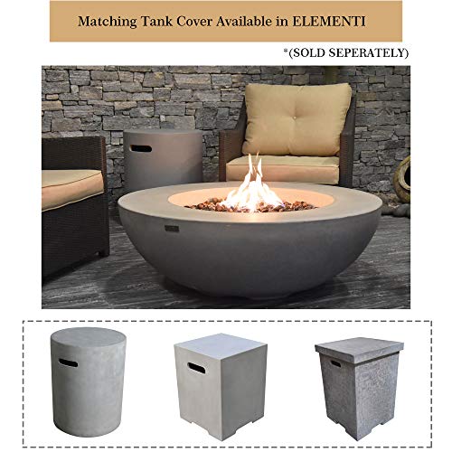 Elementi Outdoor Fire Table Propane Fire Pit Garden Fireplaces 45,000BTU Firepit Patio Round Fire Bowl with 13.2lbs Lava Rocks ,ELEMENTI Lunar Bowl Series, Garden Coffee Table,Grey