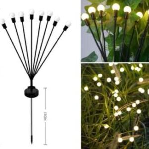 MONTPAL 8PCS Solar Powered Firefly Lights Outdoor Waterproof, Starburst Swaying Lights for Garden Yard, Flowerbed, Lawn and Walkway.