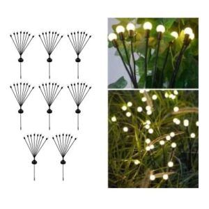 MONTPAL 8PCS Solar Powered Firefly Lights Outdoor Waterproof, Starburst Swaying Lights for Garden Yard, Flowerbed, Lawn and Walkway.