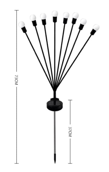MONTPAL 8PCS Solar Powered Firefly Lights Outdoor Waterproof, Starburst Swaying Lights for Garden Yard, Flowerbed, Lawn and Walkway.
