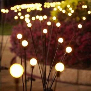 MONTPAL 8PCS Solar Powered Firefly Lights Outdoor Waterproof, Starburst Swaying Lights for Garden Yard, Flowerbed, Lawn and Walkway.