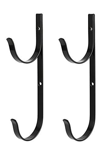 TANYIONE Swimming Pool Aluminum Pole Hanger Set,Metal Brackets Hook with Screws for Telescoping Poles, Leaf Rakes, Skimmers, Nets, Brushes, Vacuum Hoses and Garden Tools (2 Pack)