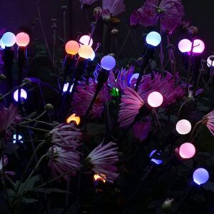 jxueych 2pcs solar garden lights, starburst swaying light – swaying when wind blows, solar lights outdoor decorative, color changing rgb light for pathway, patio, front yard decoration (multicolor)
