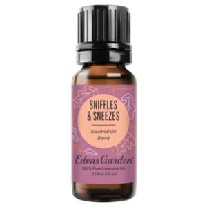 edens garden sniffles & sneezes essential oil blend, 100% pure & natural premium best recipe therapeutic aromatherapy essential oil blends 10 ml