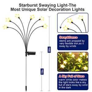 Keevvon Solar Garden Lights - New Upgraded Solar Firefly Swaying Light, Solar Outdoor Lights, High Flexibility Iron Wire Solar Garden Decorative Lights Yard Patio Pathway Decoration, Warm White 2 Pack