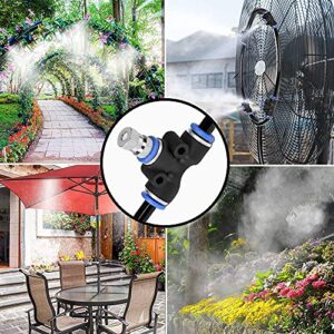 Fan Misting Kit, Outdoor Fan Misting Cooling System with 19.68 Ft Misting Line Outdoor Fan Misters for Cooling Patio Garden Greenhouse Breeze (Fan not Included)