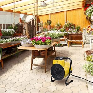 AOBMAXET Greenhouse Heater with Digital Thermostat for Grow Tent, Workplace, Overheat Protection, Fast Heating, yellow