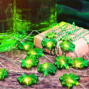 St. Patrick's Day Decoration Lights Shamrock Irish String Lights 9.84 ft with 20 Clover Lights Battery Operated for Home Garden Bedroom Birthday Decor Indoor and Outdoor Use