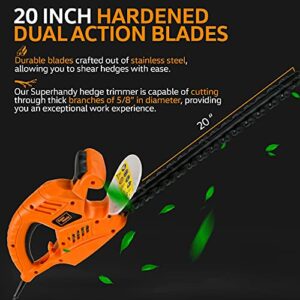 SuperHandy Hedge Trimmer 20-Inch Corded Electric 120V 4-Amp Lightweight Lawn and Garden Landscaping