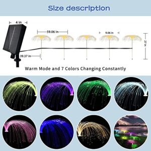 Upgraded Solar Lights Outdoor Garden 5 Pack, 7 Color Changing Solar Jellyfish Lights Garden Waterproof Outdoor Decorative Solar Flowers Light for Yard Lawn Garden Pathway Patio Holiday Decorations