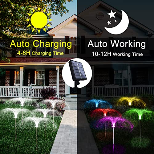 Upgraded Solar Lights Outdoor Garden 5 Pack, 7 Color Changing Solar Jellyfish Lights Garden Waterproof Outdoor Decorative Solar Flowers Light for Yard Lawn Garden Pathway Patio Holiday Decorations