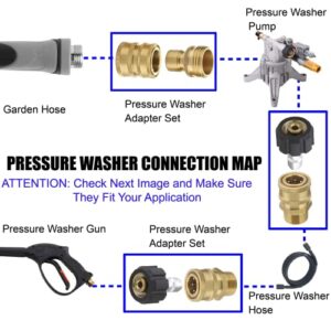 M MINGLE Ultimate Pressure Washer Adapter Set, Quick Disconnect Kit, M22 Swivel to 3/8 Inch Quick Connect, 3/4 Inch to Quick Release, 8-Pack