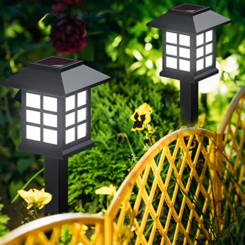 PLEAPOP Solar Outdoor Lights, 12 Pack Waterproof Solar Pathway Lights, 10 Hrs Long-Lasting LED Landscape Lighting Solar Garden Lights, Solar Lights for Walkway Path Driveway Patio Yard & Lawn