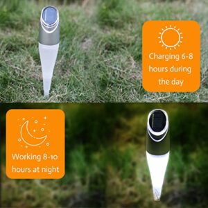 Solar Outdoor Walkway Lights 4 Pack, Bright LED Powered Garden Lights Waterproof for Pathway Driveway Garden Yard Landscape (White & Color Changing Solar Lights)