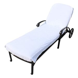 baoblaze portable lounge towel cover with side storage s no sliding beach cover for pool and garden sunbathing vacation, white