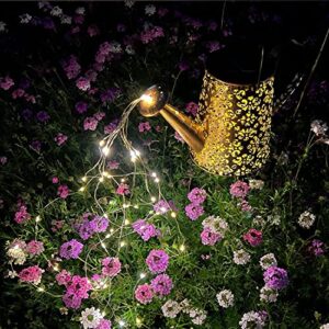 Solar Watering Can Lights Hanging Kettle Lantern Light - Waterproof Garden Decor Metal Retro Lamp for Outdoor Table Patio Lawn Yard Pathway with Hook