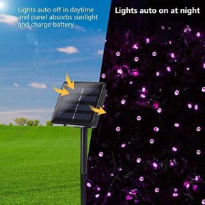 Jnaurb Solar String Lights Outdoor, 2 Pack 72ft 200 LED Solar Fairy Lights Outdoor, Waterproof 8 Modes Solar Powered Outdoor String Lights for Christmas, Garden, Yard, Party, Patio, Wedding(Purple)