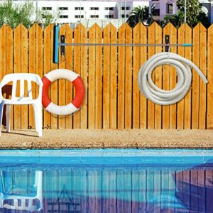 wihxd Upgraded Pool Pole Hanger, Steel Pool Poles Hook, Heavy Duty Pool Equipment Hooks Pool Hooks for Pole Skimmer Leaf Rake Net Brushes Vacuum Hose Garden Tool & Swimming Pool Accessories