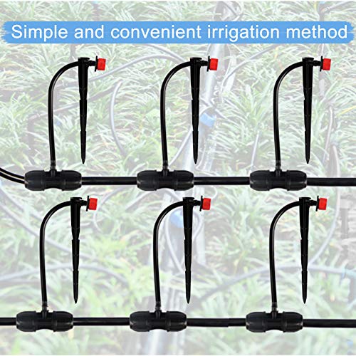 50PCS Drip Irrigation Support Stakes, Kalolary 4/7 mm Tubing Hose Holder Plastic Drip Line Tube Hold Stakes 1/4" Garden Watering System Hose Support Tools for Vegetable Flower Beds Lawn Supplies