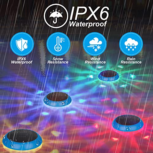 Floating Pool Lights Solar Powed,LED Pool Lights with RGB Color Changing Waterproof Solar Pood Lights for Swimming Pool at Night,Outdoor LED Pool Lights That Float for Pool,Pond,Hot tub (2 PACK)