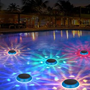 Floating Pool Lights Solar Powed,LED Pool Lights with RGB Color Changing Waterproof Solar Pood Lights for Swimming Pool at Night,Outdoor LED Pool Lights That Float for Pool,Pond,Hot tub (2 PACK)