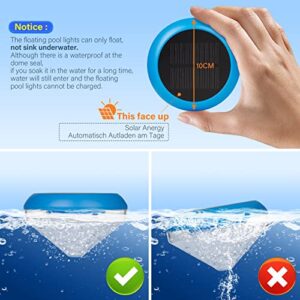 Floating Pool Lights Solar Powed,LED Pool Lights with RGB Color Changing Waterproof Solar Pood Lights for Swimming Pool at Night,Outdoor LED Pool Lights That Float for Pool,Pond,Hot tub (2 PACK)