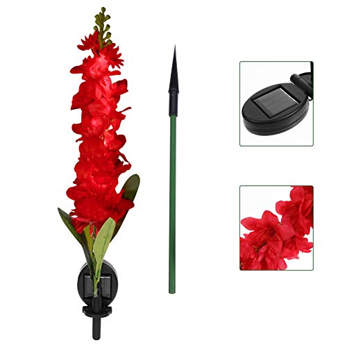 SOLUSTRE Red Landscape Solar Flower Lights Outdoor Garden Stake Flower Lights Led Flower Solar Powered Decoration for Patio Lawn Garden Yard Decoration