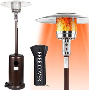 soarrucy outdoor heaters for patio propane – patio heater with cover with wheels,48000 btu stainless steel propane heater for garden,party