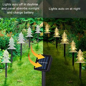 Christmas Tree Pathway Lights Outdoor, Solar Christmas Lights, Garden Christmas Path Lights, Set-of-5 Stick Walkway Lights Christmas Garden Decor(Warm White)