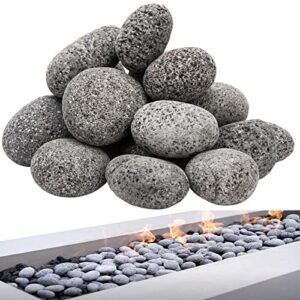 black lava rocks for fire pit,100% natural lava stones,2″-3″ black lava rocks,10 pound,for gas fire pit and fireplace